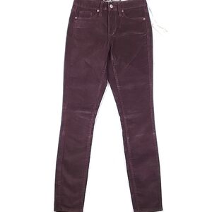 NWT Universal Thread Burgundy High Rise Velvet Velour Skinny Pant Jean